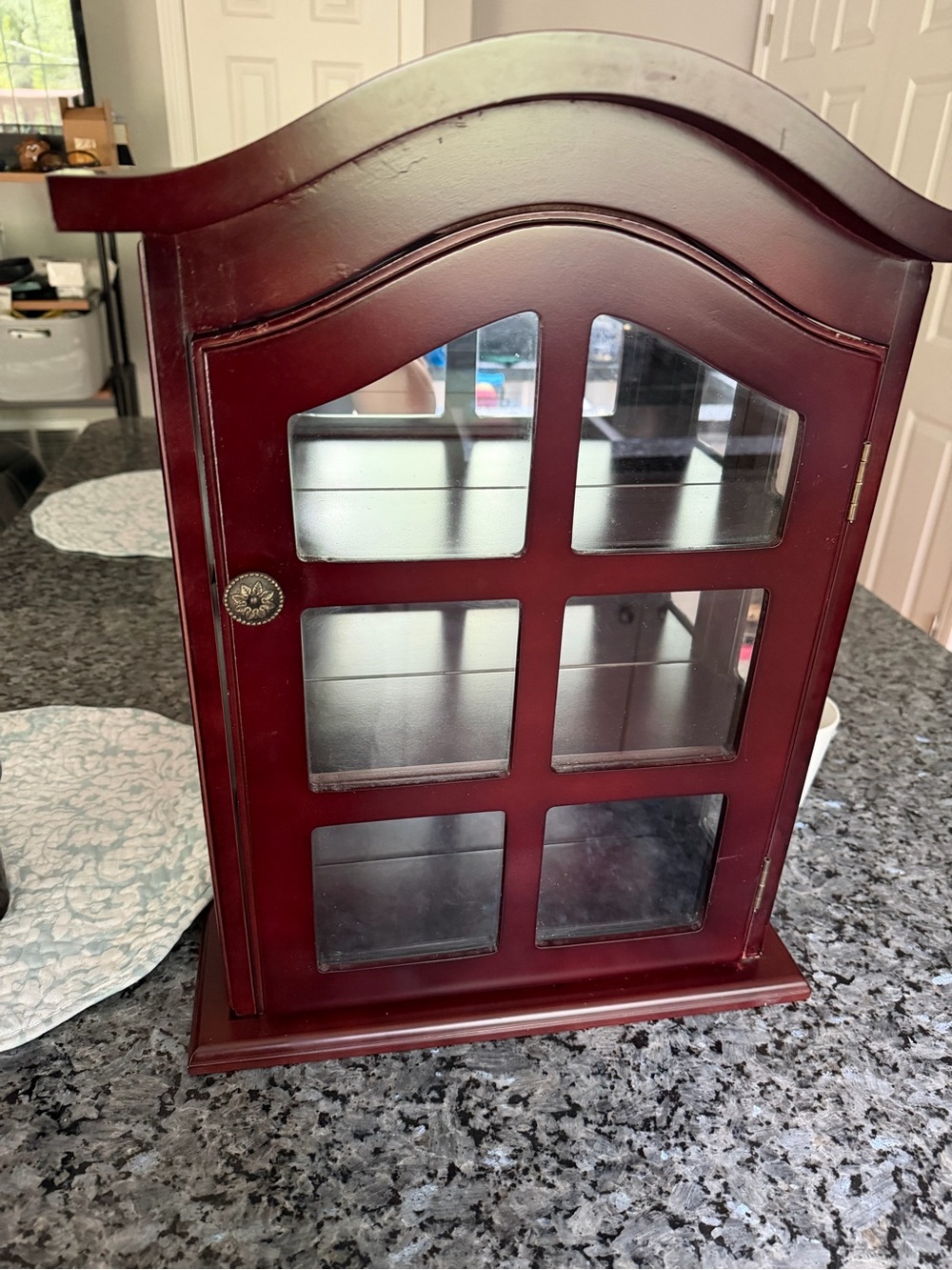 Bombay Red Wood Curio Display Cabinet